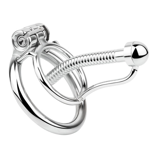 FRRK-238Metal Stainless Steel Horse Eye Rod Anti-Escape Chastity Lock with Urination Catheter for Men