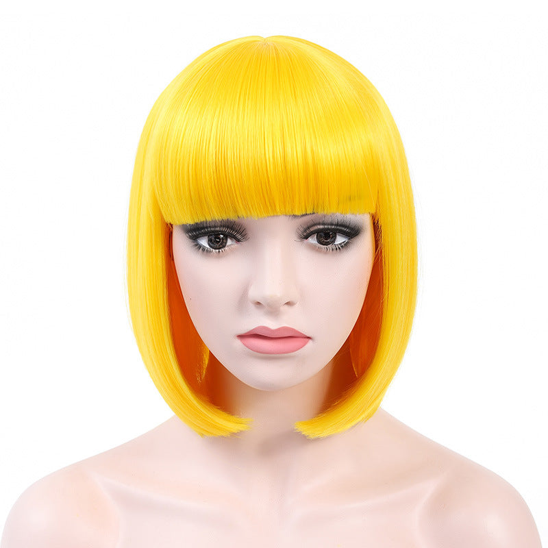 Xuchang Wig Cross-Border Amazon Foreign Trade Fashion European and American Bob Wig Full Head Set wigs Short Straight Hair