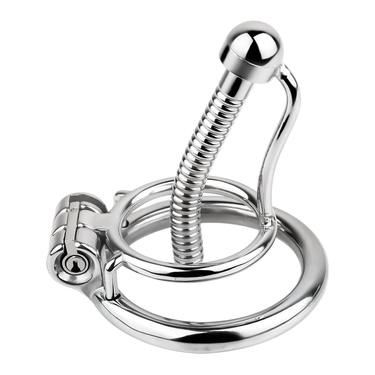 FRRK-238Metal Stainless Steel Horse Eye Rod Anti-Escape Chastity Lock with Urination Catheter for Men