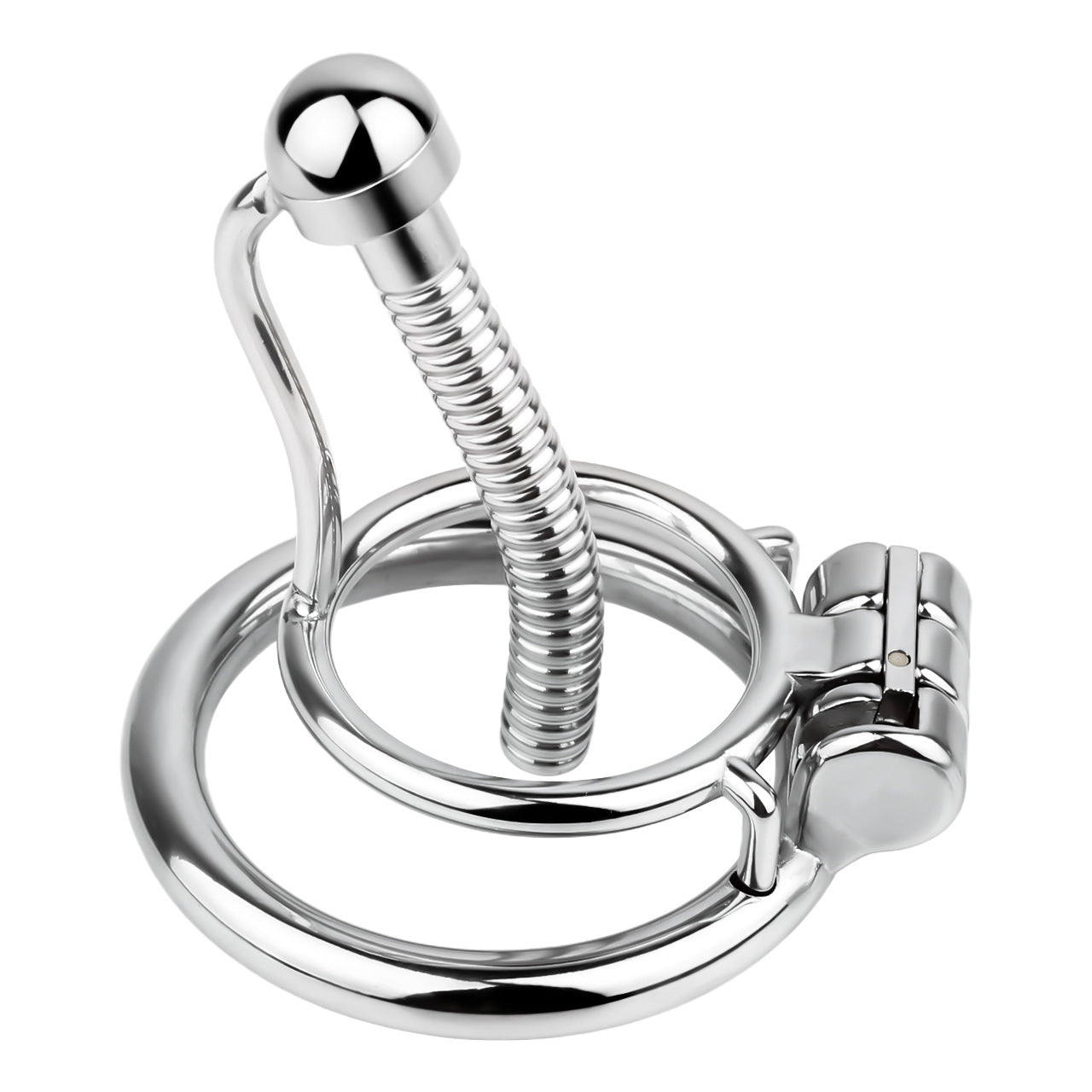 FRRK-238Metal Stainless Steel Horse Eye Rod Anti-Escape Chastity Lock with Urination Catheter for Men