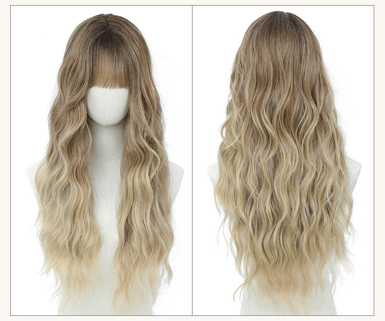 Xuchang Wig Amazon Foreign Trade Water Wave European and American Fashion Long Curly Hair cos Wig Female Full-Head Wig lolita