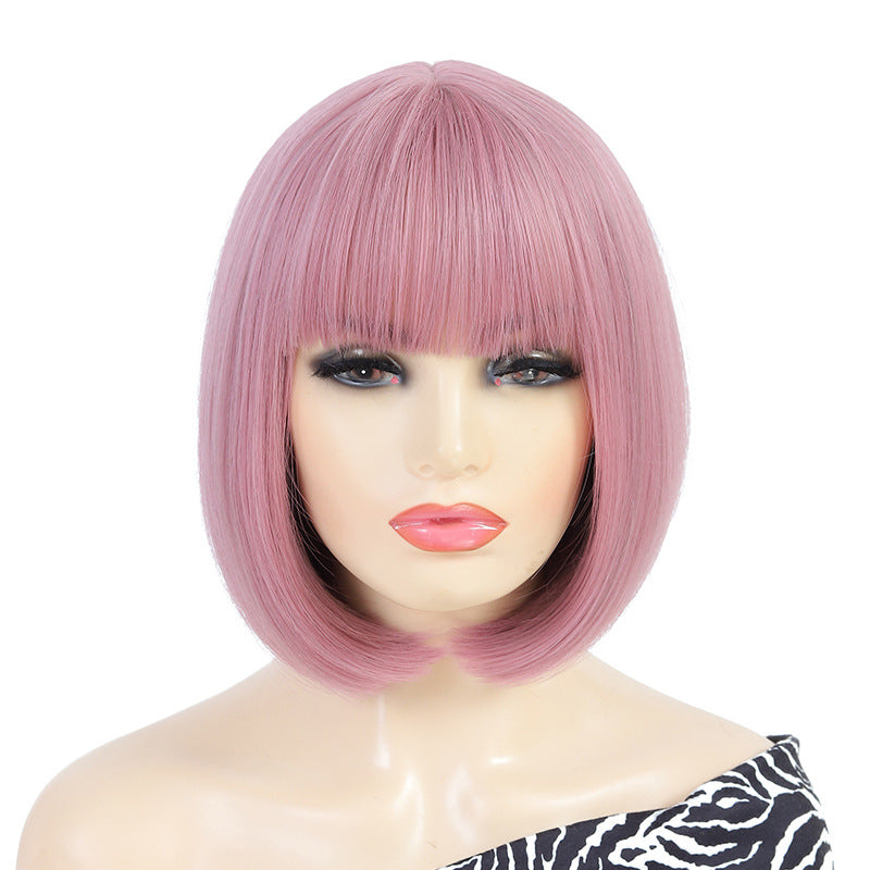 Xuchang Wig Cross-Border Amazon Foreign Trade Fashion European and American Bob Wig Full Head Set wigs Short Straight Hair