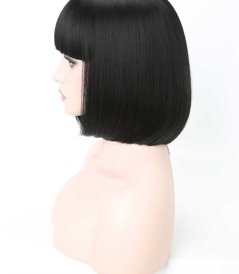 Xuchang Wig Cross-Border Amazon Foreign Trade Fashion European and American Bob Wig Full Head Set wigs Short Straight Hair