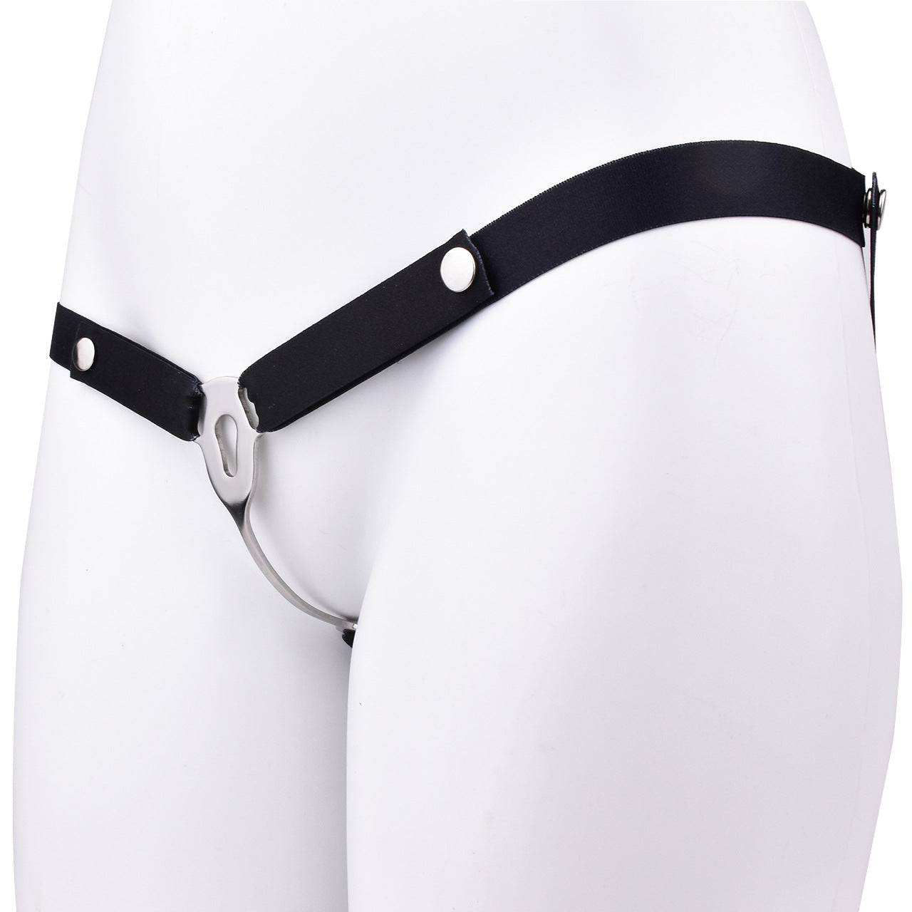 FRRK Imitation Penis Cage Metal Flat Chastity Lock Male Transvestite Penis Compression Restraint Curved Hook Patch Type Pot Lid Lock