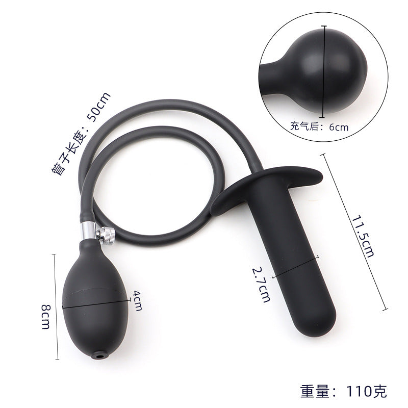 Inflatable Anal Plug Male Sex Toy Anal Masturbation Supplies Outdoor Chrysanthemum Anal Silicone Back Chamber Development Anal Expander