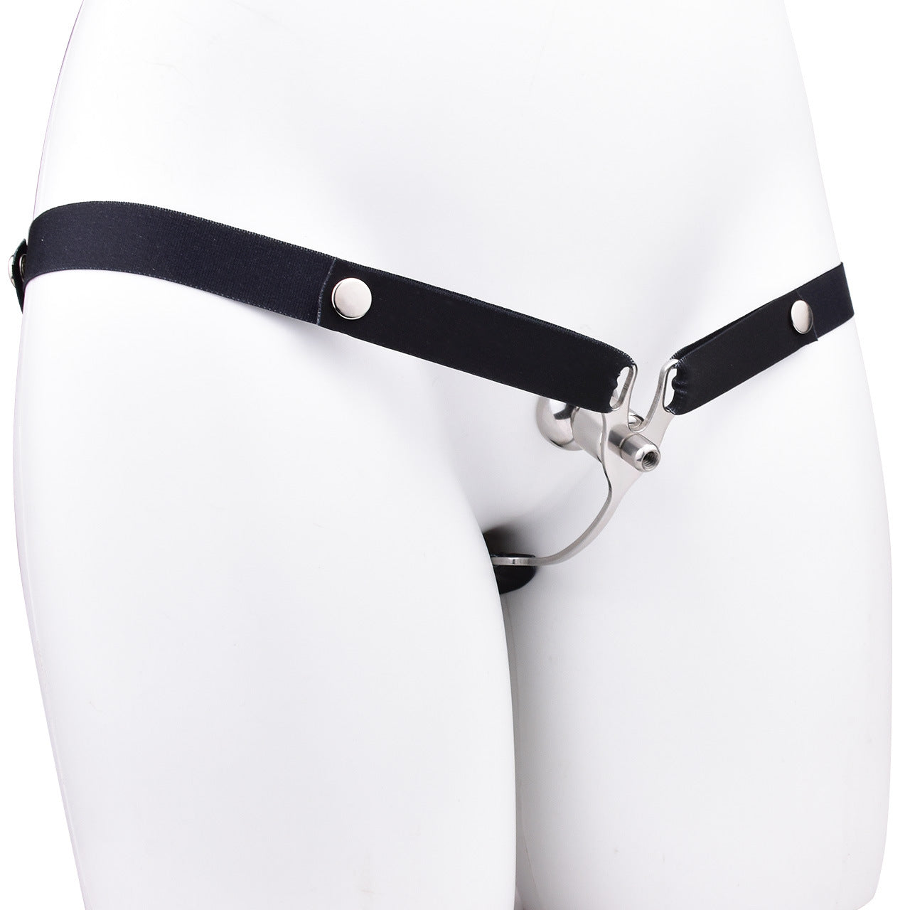 FRRK Imitation Penis Cage Metal Flat Chastity Lock Male Transvestite Penis Compression Restraint Curved Hook Patch Type Pot Lid Lock