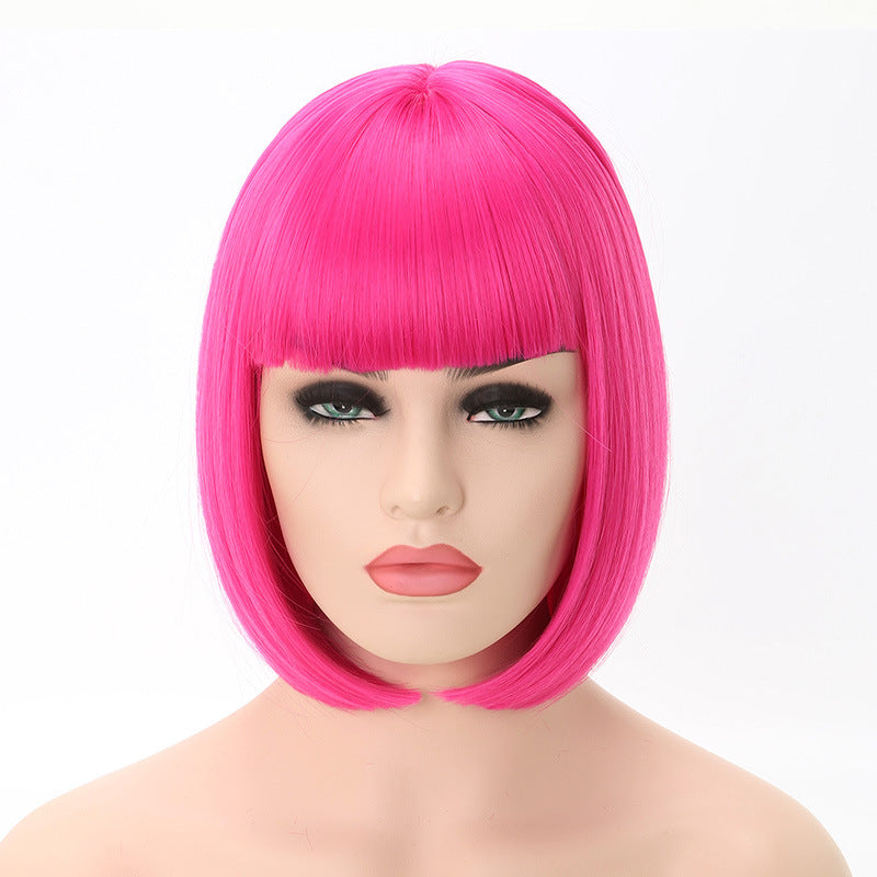 Xuchang Wig Cross-Border Amazon Foreign Trade Fashion European and American Bob Wig Full Head Set wigs Short Straight Hair