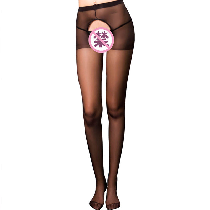 Men's Erotic One-piece Stockings Open Crotch Easy Insertion Men's Pantyhose Summer Thin Extended Crossdresser Stockings Plus Size gay