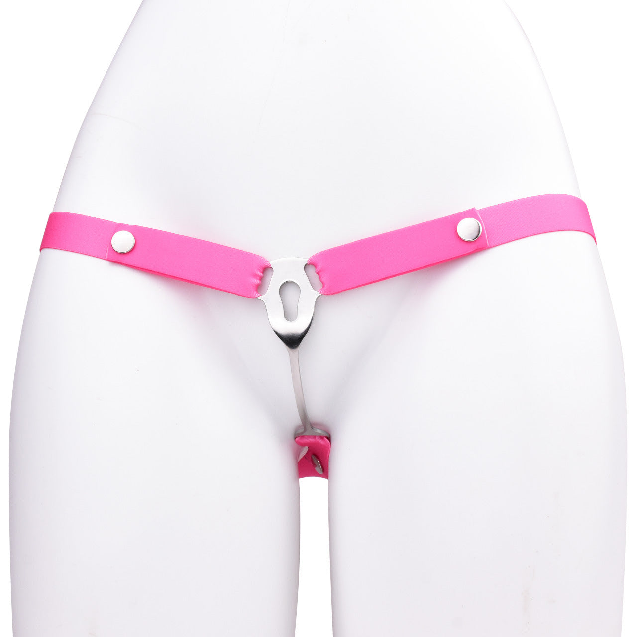 FRRK Imitation Penis Cage Metal Flat Chastity Lock Male Transvestite Penis Compression Restraint Curved Hook Patch Type Pot Lid Lock