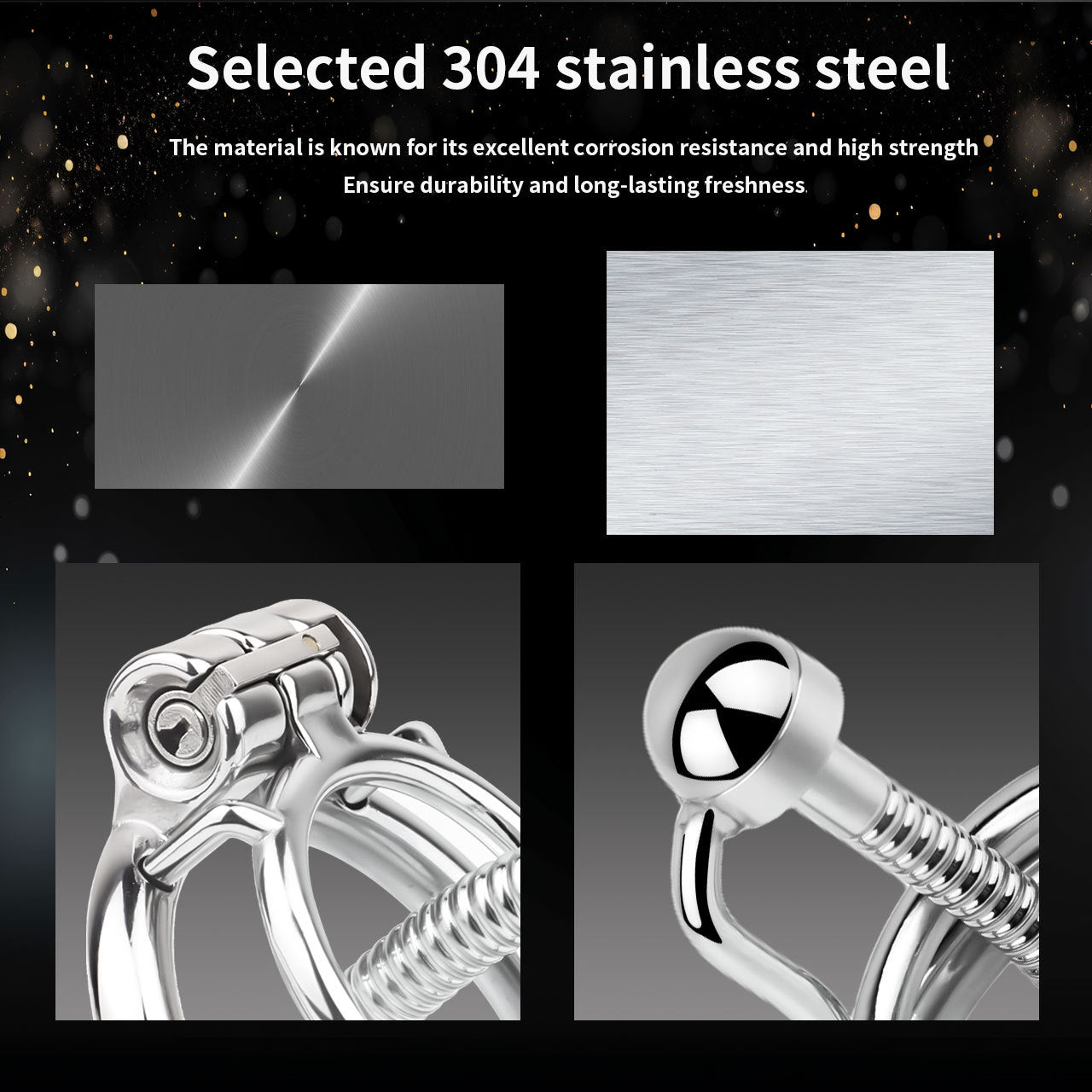 FRRK-238Metal Stainless Steel Horse Eye Rod Anti-Escape Chastity Lock with Urination Catheter for Men