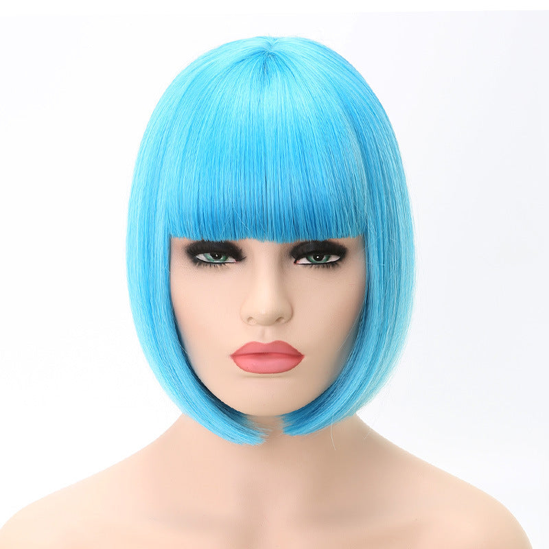 Xuchang Wig Cross-Border Amazon Foreign Trade Fashion European and American Bob Wig Full Head Set wigs Short Straight Hair