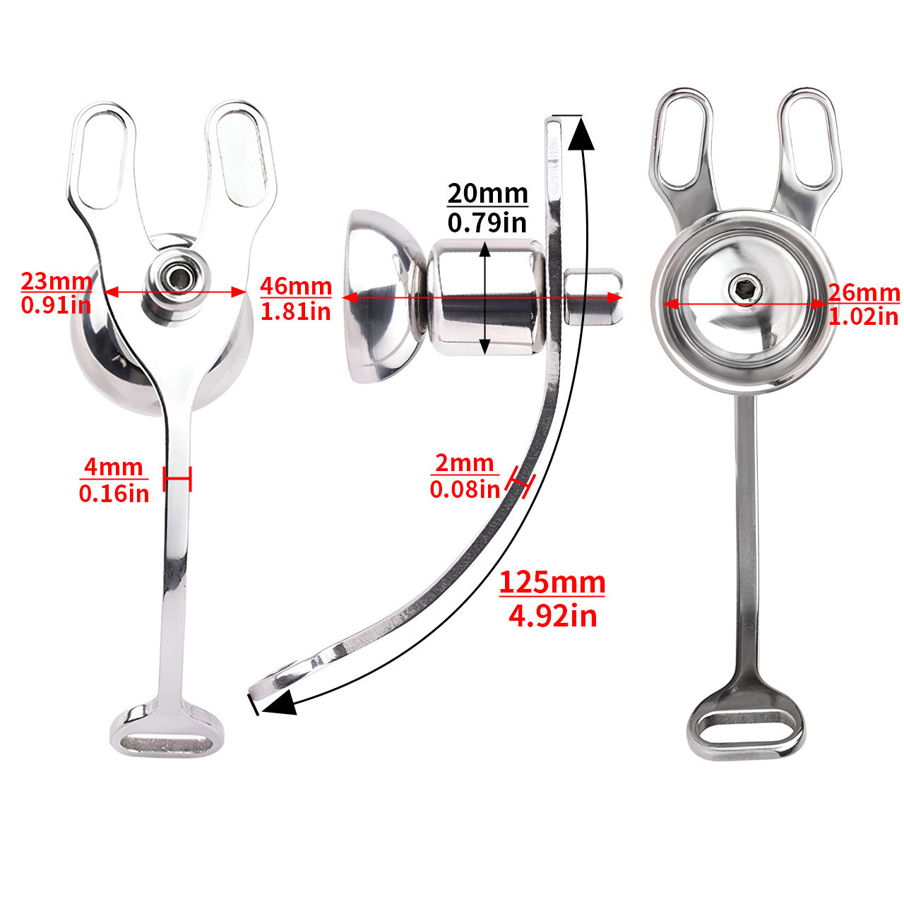FRRK Imitation Penis Cage Metal Flat Chastity Lock Male Transvestite Penis Compression Restraint Curved Hook Patch Type Pot Lid Lock
