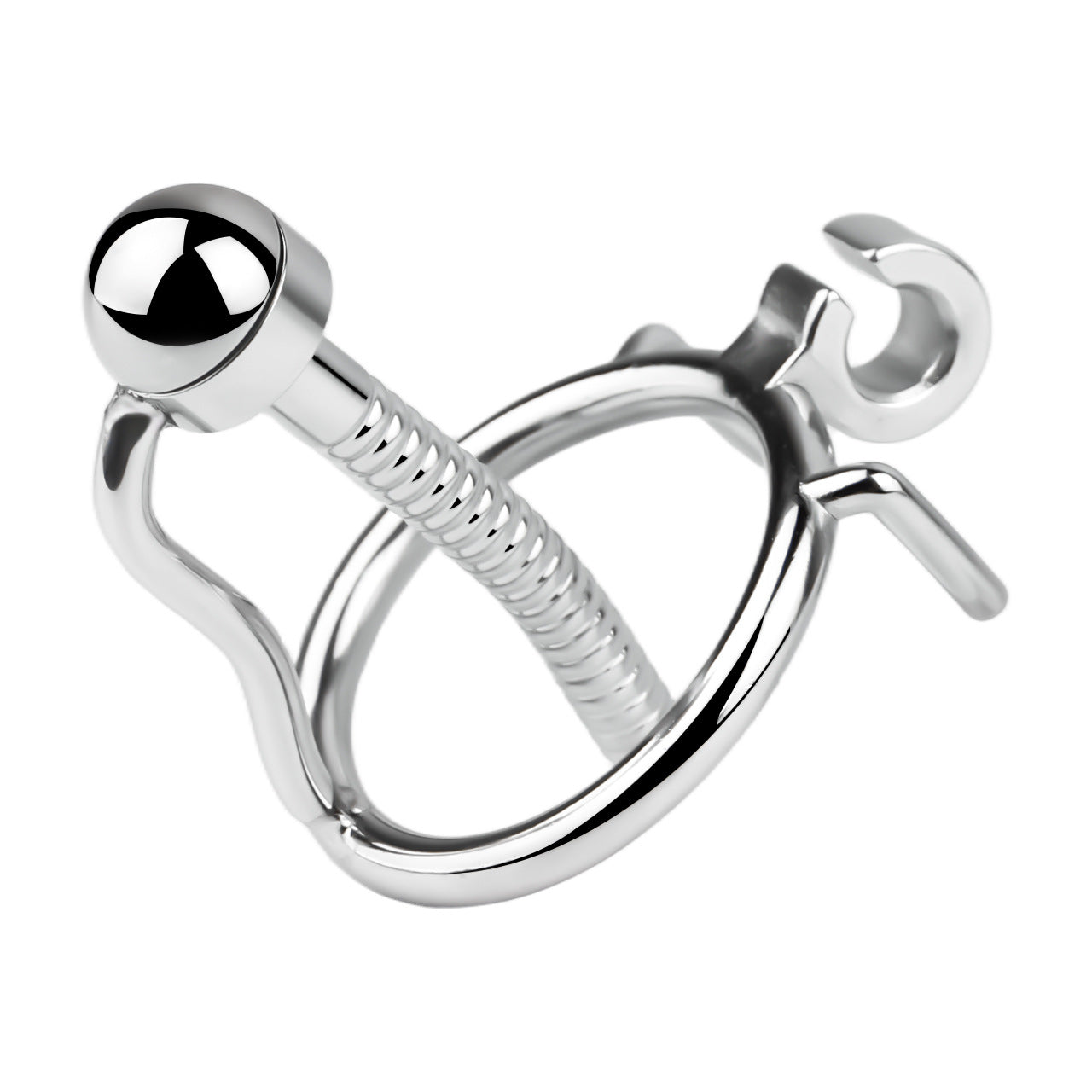 FRRK-238Metal Stainless Steel Horse Eye Rod Anti-Escape Chastity Lock with Urination Catheter for Men