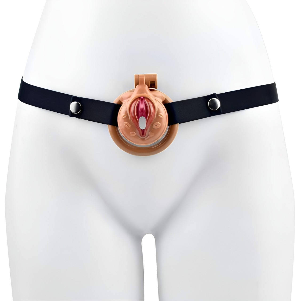 FRRK-3212Transvestite Pink Wearing Chastity Lock ABS Resin CB Bird Cage Miniature Lock Elastic Belt Set