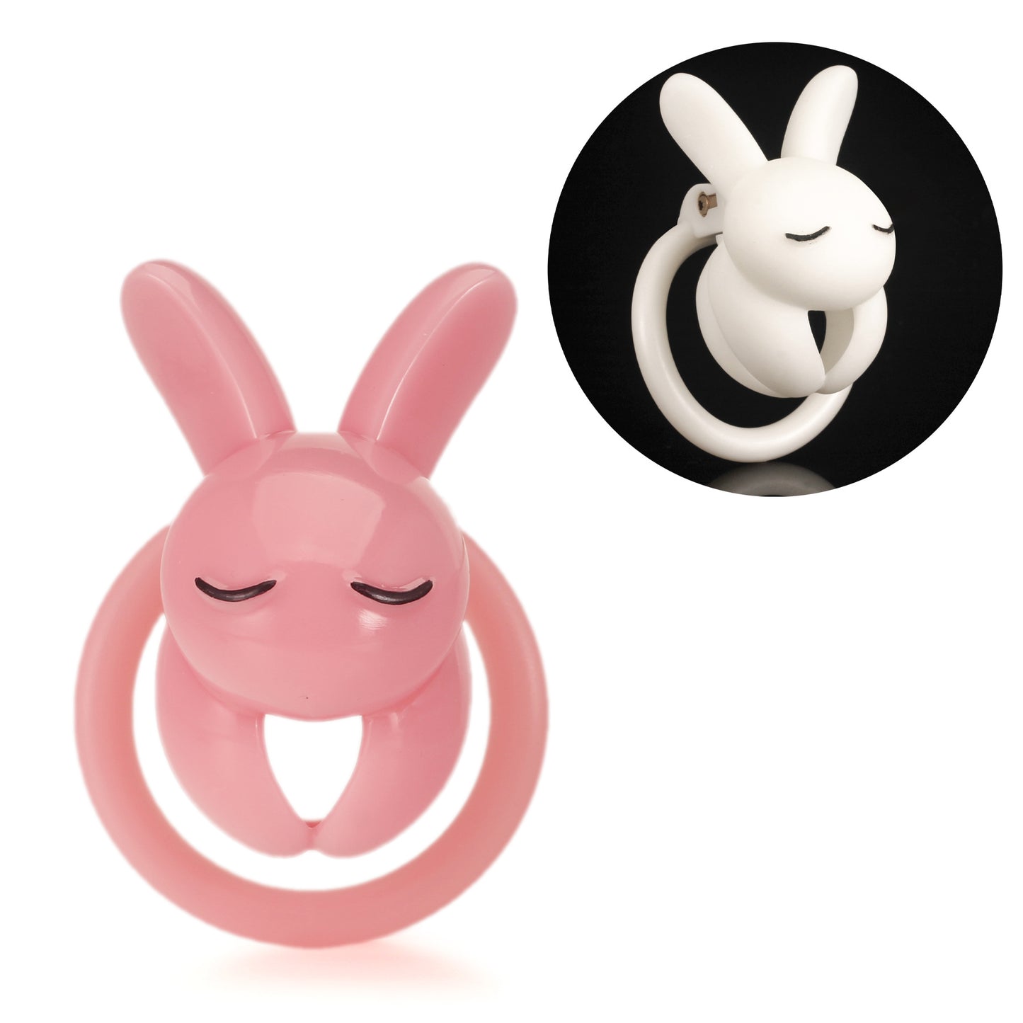 JSSMATE  White Pink Long Ears Rabbit CB Lock