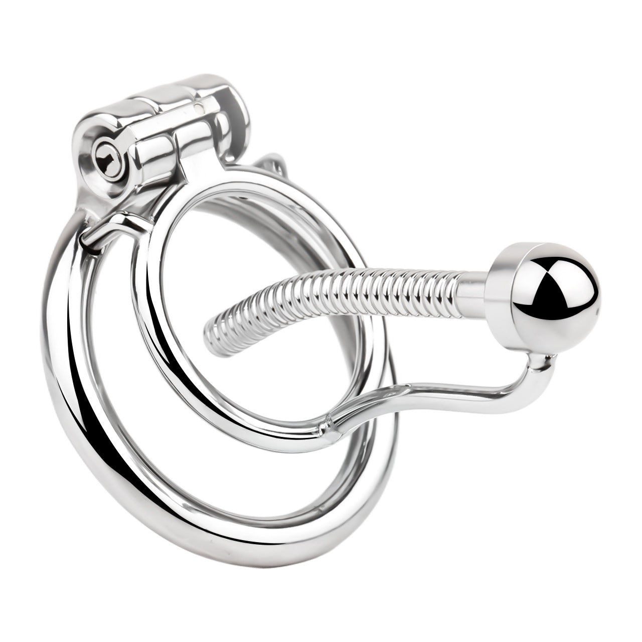 FRRK-238Metal Stainless Steel Horse Eye Rod Anti-Escape Chastity Lock with Urination Catheter for Men