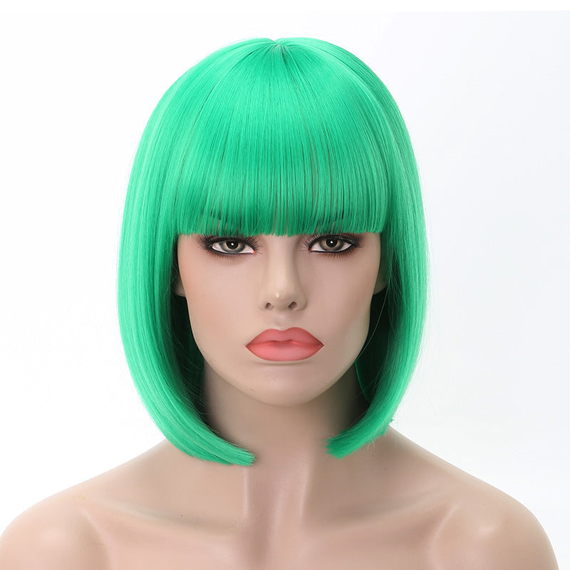 Xuchang Wig Cross-Border Amazon Foreign Trade Fashion European and American Bob Wig Full Head Set wigs Short Straight Hair