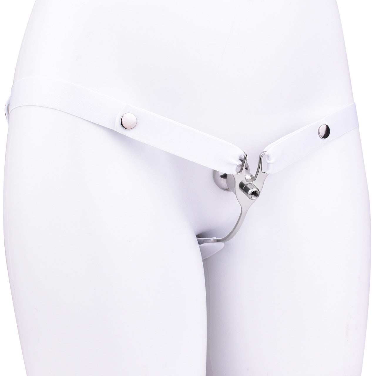 FRRK Imitation Penis Cage Metal Flat Chastity Lock Male Transvestite Penis Compression Restraint Curved Hook Patch Type Pot Lid Lock