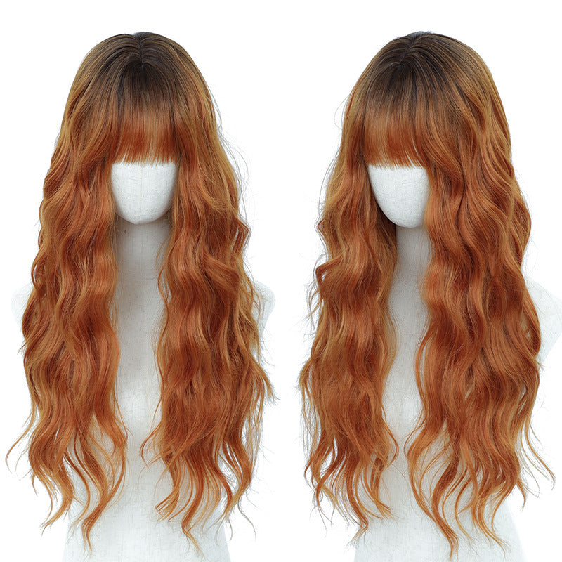 Xuchang Wig Amazon Foreign Trade Water Wave European and American Fashion Long Curly Hair cos Wig Female Full-Head Wig lolita