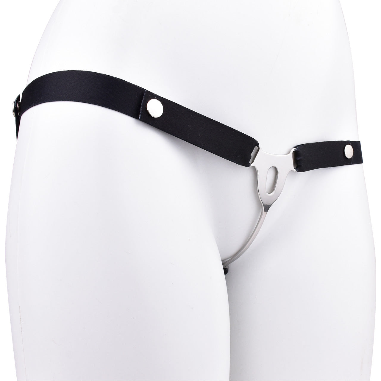 FRRK Imitation Penis Cage Metal Flat Chastity Lock Male Transvestite Penis Compression Restraint Curved Hook Patch Type Pot Lid Lock