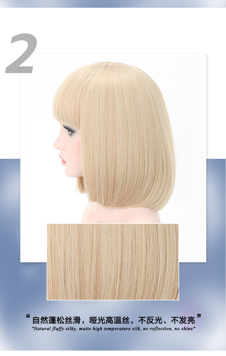 Xuchang Wig Cross-Border Amazon Foreign Trade Fashion European and American Bob Wig Full Head Set wigs Short Straight Hair