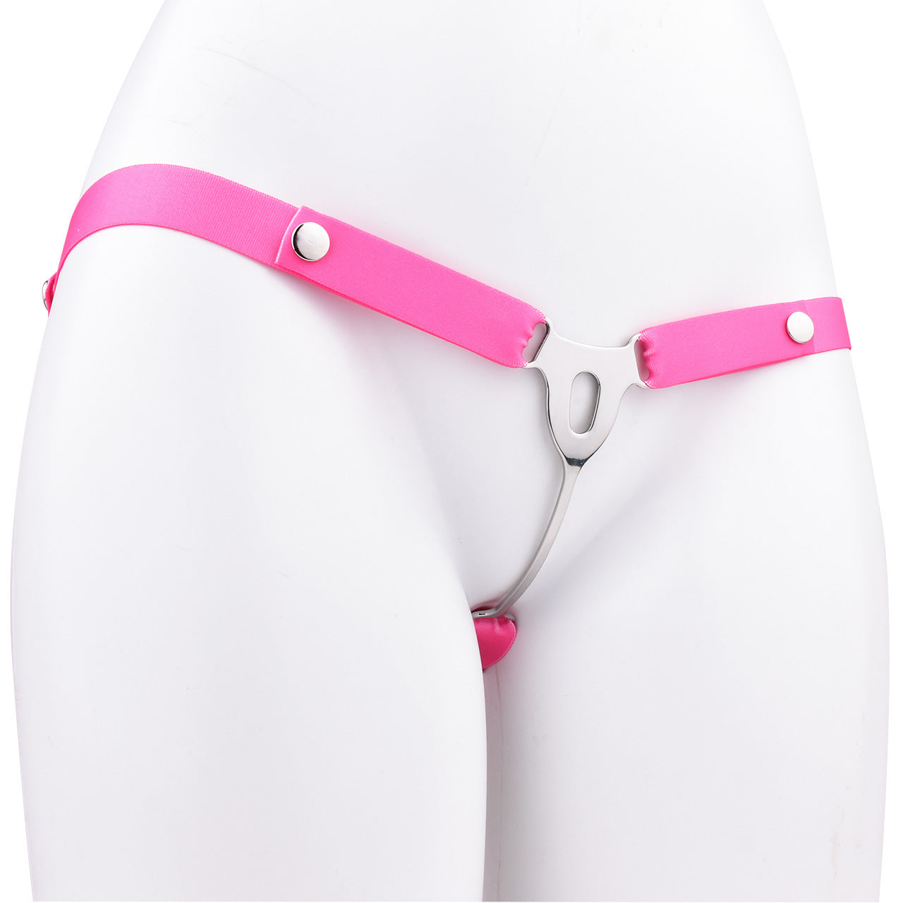 FRRK Imitation Penis Cage Metal Flat Chastity Lock Male Transvestite Penis Compression Restraint Curved Hook Patch Type Pot Lid Lock