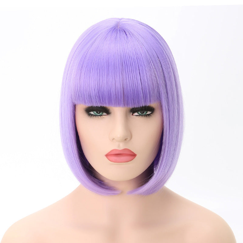Xuchang Wig Cross-Border Amazon Foreign Trade Fashion European and American Bob Wig Full Head Set wigs Short Straight Hair