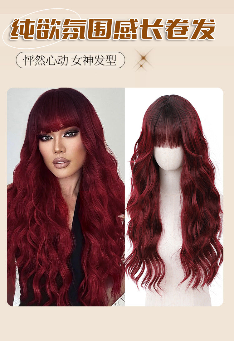 Xuchang Wig Amazon Foreign Trade Water Wave European and American Fashion Long Curly Hair cos Wig Female Full-Head Wig lolita