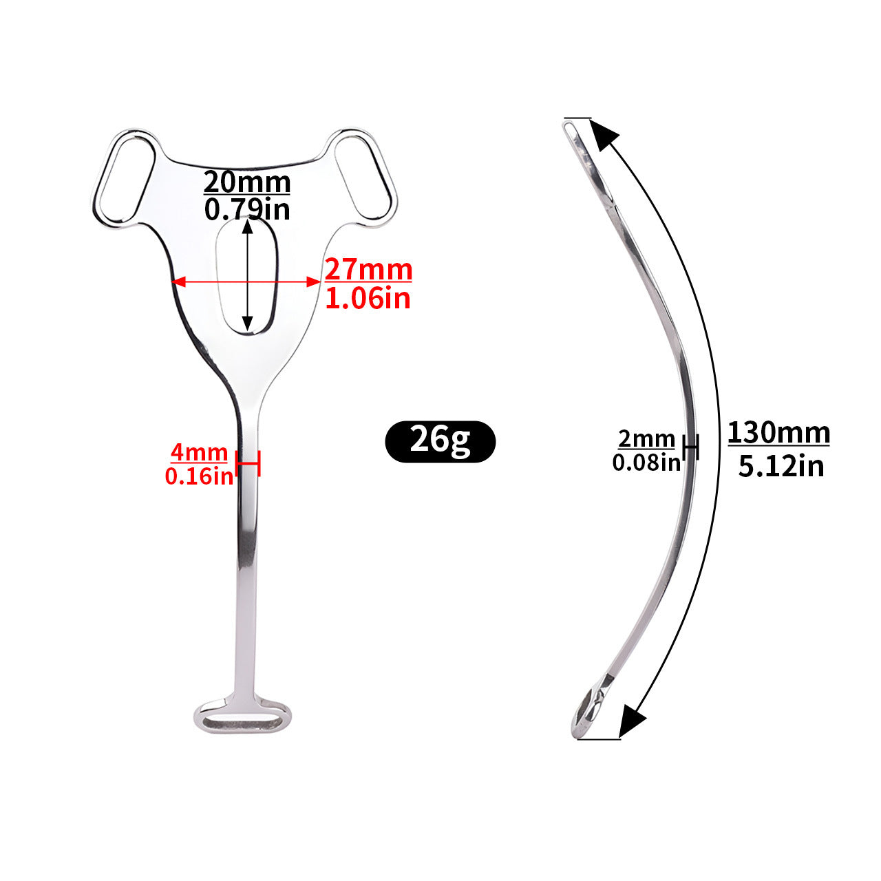 FRRK Imitation Penis Cage Metal Flat Chastity Lock Male Transvestite Penis Compression Restraint Curved Hook Patch Type Pot Lid Lock