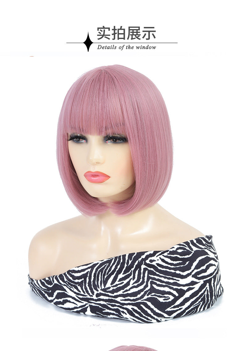 Xuchang Wig Cross-Border Amazon Foreign Trade Fashion European and American Bob Wig Full Head Set wigs Short Straight Hair