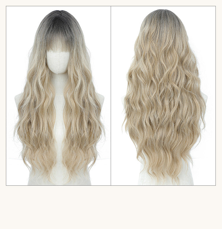Xuchang Wig Amazon Foreign Trade Water Wave European and American Fashion Long Curly Hair cos Wig Female Full-Head Wig lolita