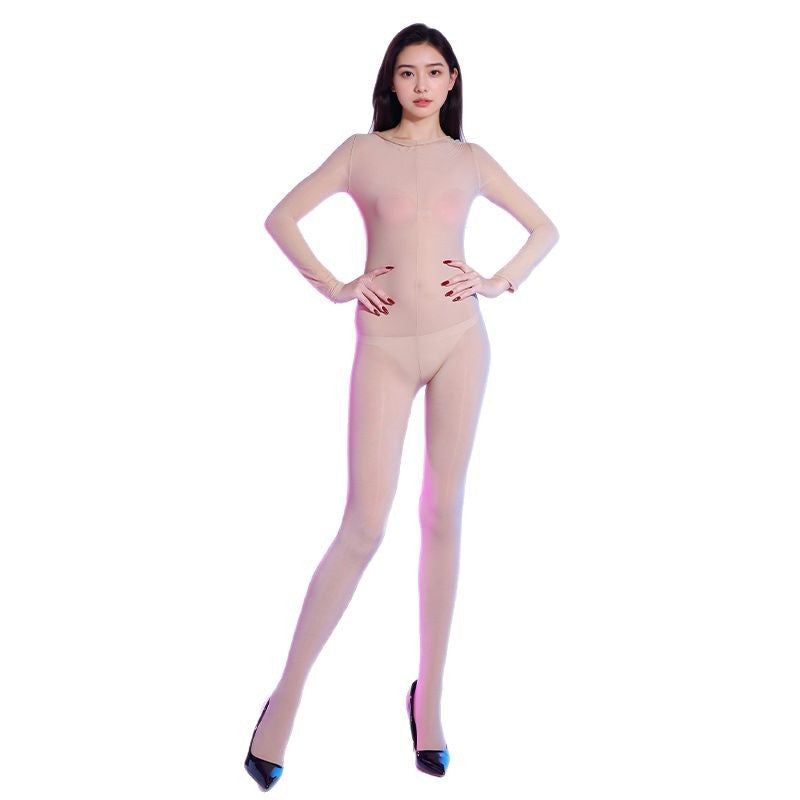Foreign trade popular style300Plus Size Glossy Bodysuit Sexy Ultra-Thin Silky912Needle Horse Oil One-Piece Stockings