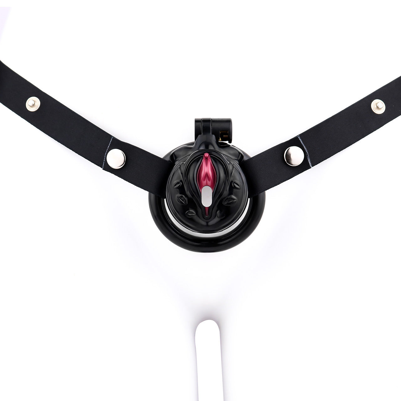 FRRK-3212Transvestite Pink Wearing Chastity Lock ABS Resin CB Bird Cage Miniature Lock Elastic Belt Set