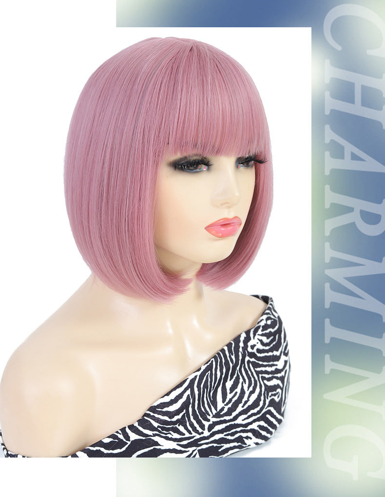 Xuchang Wig Cross-Border Amazon Foreign Trade Fashion European and American Bob Wig Full Head Set wigs Short Straight Hair