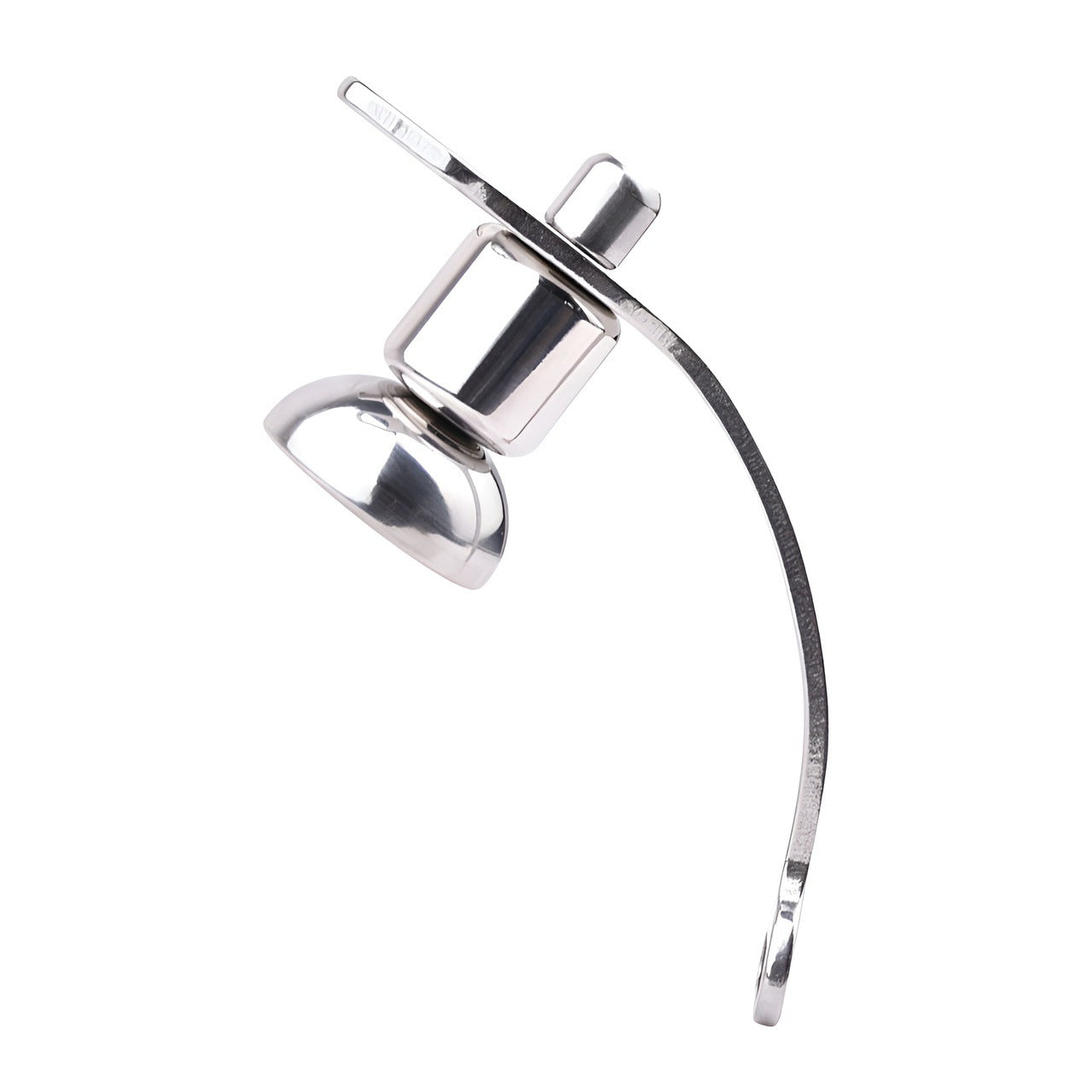 FRRK Imitation Penis Cage Metal Flat Chastity Lock Male Transvestite Penis Compression Restraint Curved Hook Patch Type Pot Lid Lock