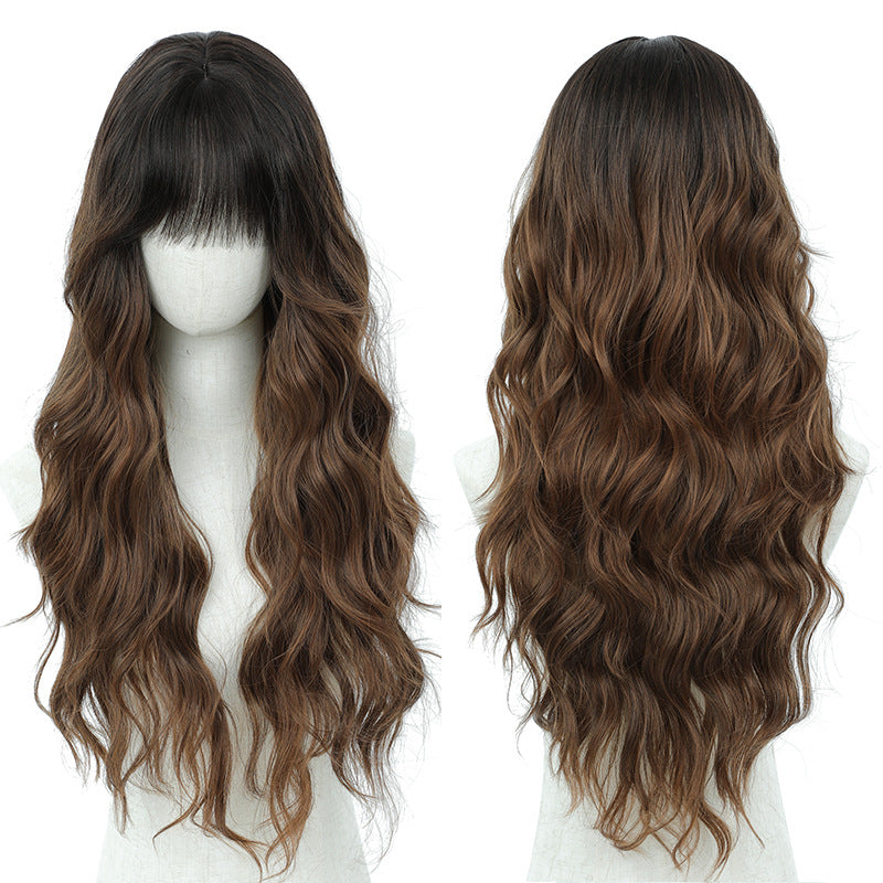 Xuchang Wig Amazon Foreign Trade Water Wave European and American Fashion Long Curly Hair cos Wig Female Full-Head Wig lolita
