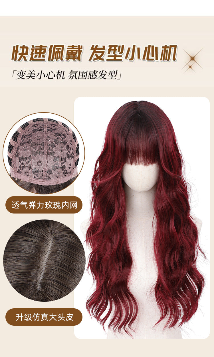 Xuchang Wig Amazon Foreign Trade Water Wave European and American Fashion Long Curly Hair cos Wig Female Full-Head Wig lolita