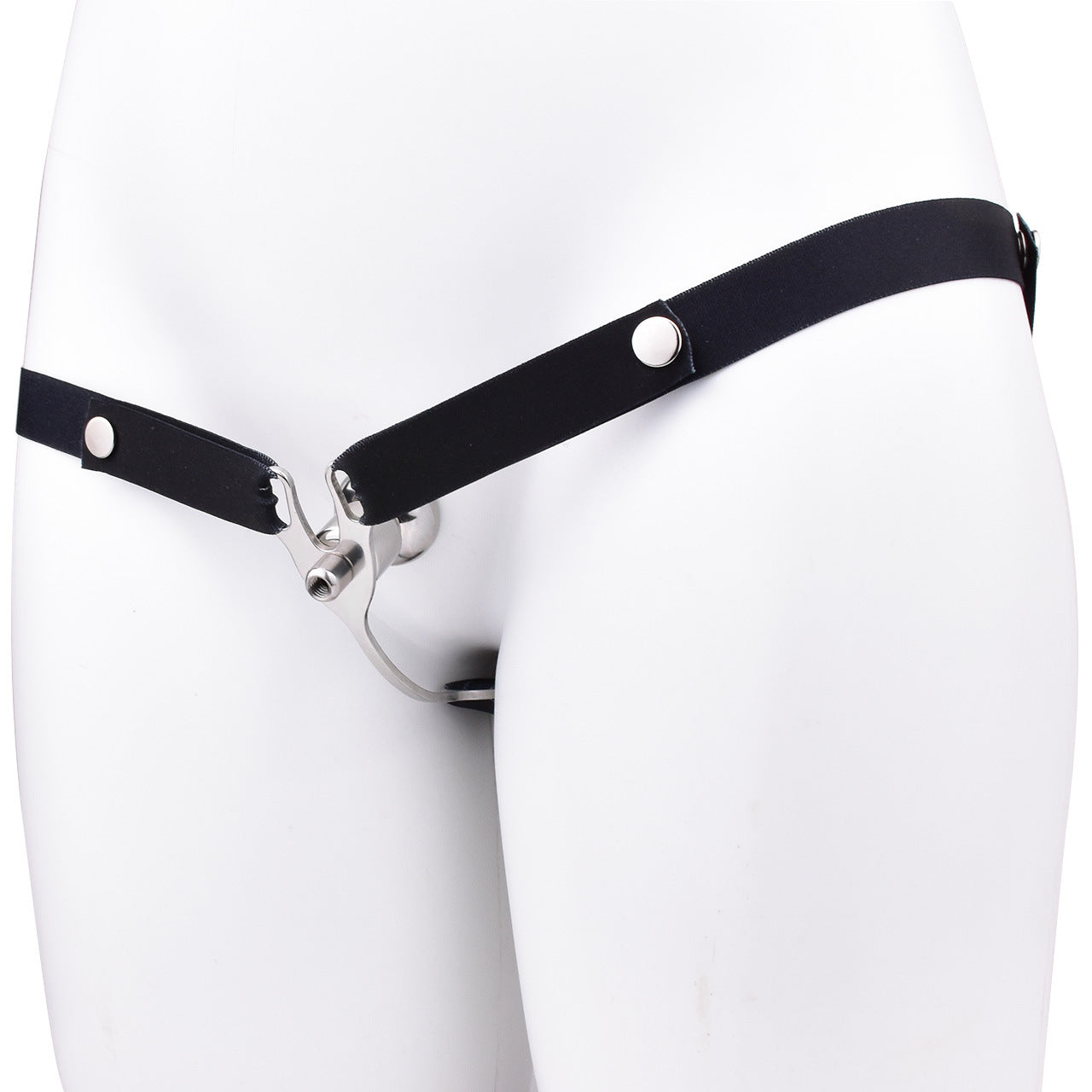 FRRK Imitation Penis Cage Metal Flat Chastity Lock Male Transvestite Penis Compression Restraint Curved Hook Patch Type Pot Lid Lock