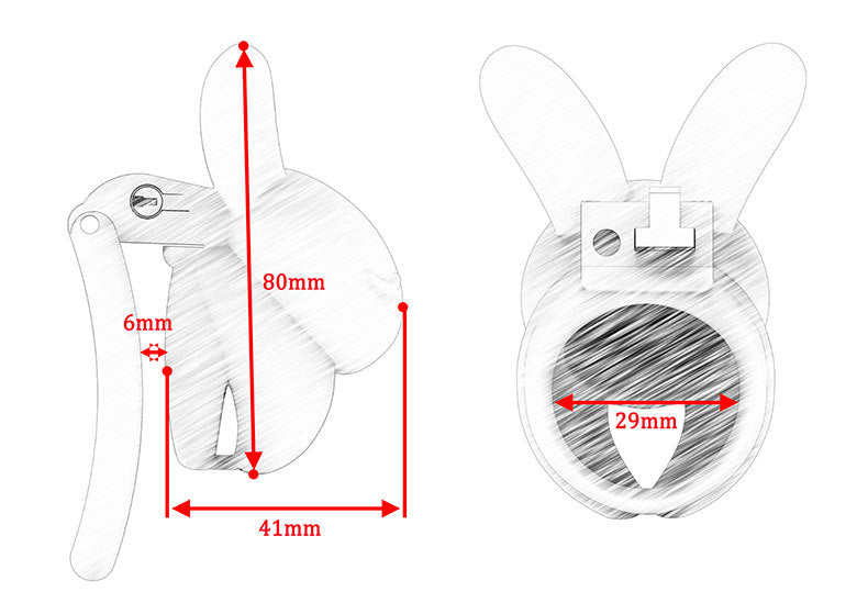 JSSMATE  White Pink Long Ears Rabbit CB Lock