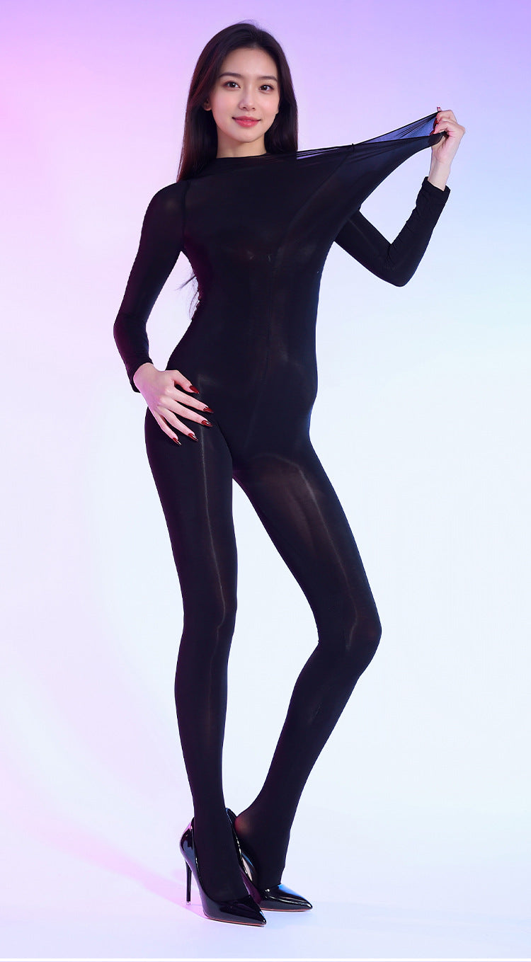 Foreign trade popular style300Plus Size Glossy Bodysuit Sexy Ultra-Thin Silky912Needle Horse Oil One-Piece Stockings
