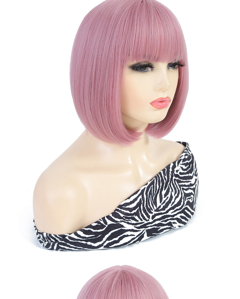 Xuchang Wig Cross-Border Amazon Foreign Trade Fashion European and American Bob Wig Full Head Set wigs Short Straight Hair