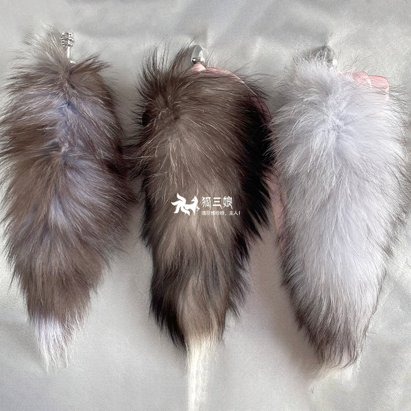 DX7Novice Small Anal Plug Real Fox Tail Detachable Female Dog Tail Erotic Transvestite SM Large Male Back Court