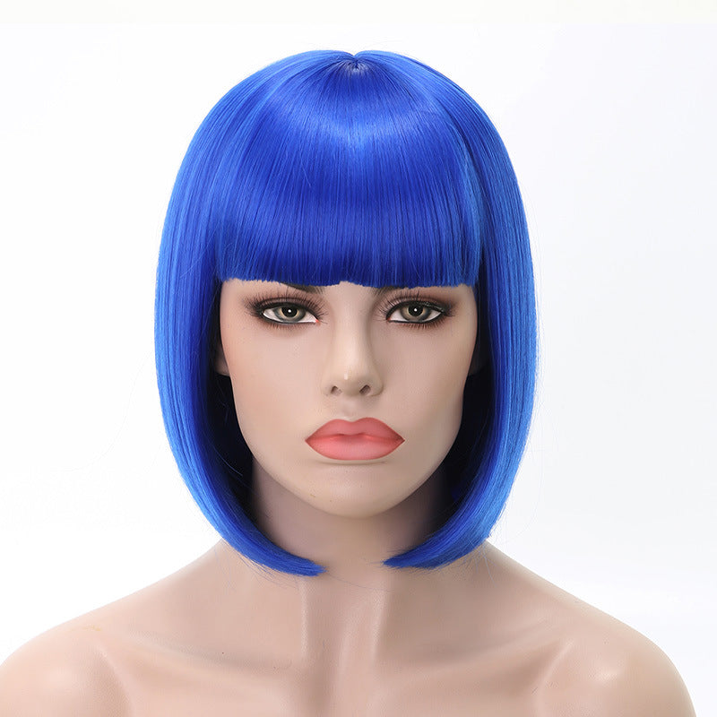 Xuchang Wig Cross-Border Amazon Foreign Trade Fashion European and American Bob Wig Full Head Set wigs Short Straight Hair